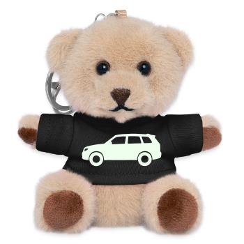 Silhouette de voiture pastel - Porte-clés ourson - noir - Devant