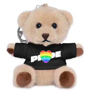 Pride Herz - Regenbogen Design - Teddy Schlüsselanhänger - Schwarz - Vorne