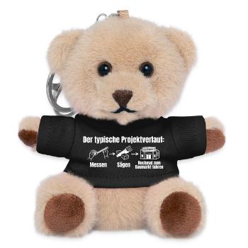 Heimwerker Messen Sägen Nochmal zum Baumarkt - Teddy Schlüsselanhänger - Schwarz - Vorne