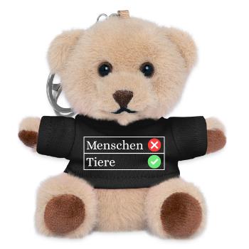 Tierliebhaber Tierfan Statement Tierfreunde - Teddy Schlüsselanhänger - Schwarz - Vorne