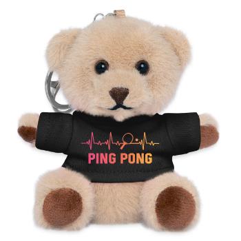 Tischtennis herzschlag tischtennisspieler - Teddy Schlüsselanhänger - Schwarz - Vorne