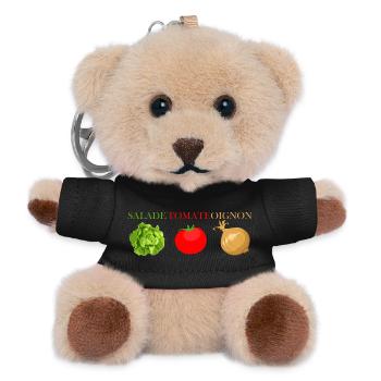 salade tomate oignon - Porte-clés ourson - noir - Devant