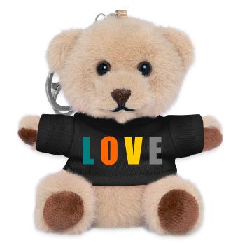 ICH LIEBE DICH. ICH LIEBE DICH. LIEBE. LIEBE. HERZ. - Teddy Schlüsselanhänger - Schwarz - Vorne
