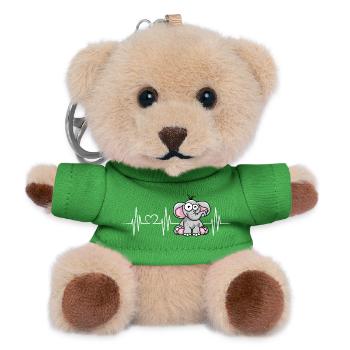 heartbeat elefant herzschlag elefanten Herzschlag - Teddy Schlüsselanhänger - Grün - Vorne