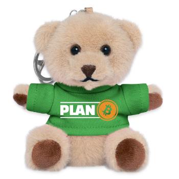Bitcoin Plan B - Teddy Schlüsselanhänger - Grün - Vorne