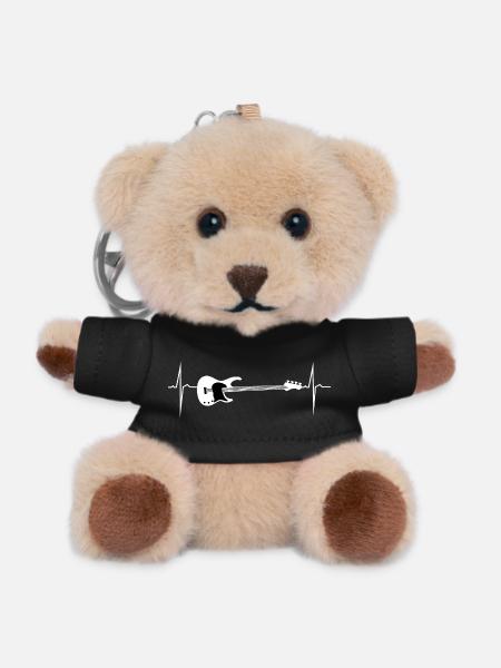 herzschlag e bass - Teddy Schlüsselanhänger - Schwarz