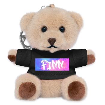 Finn: Neon-Graffiti Galaxie - Teddy Schlüsselanhänger - Schwarz - Vorne