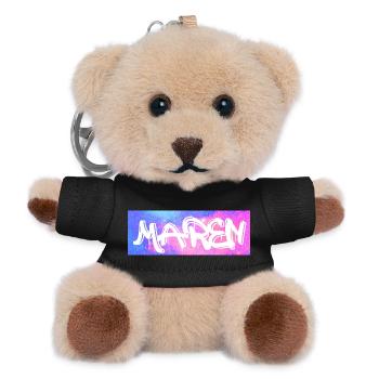 Maren Name Gift Gift Idea Galaxy - Teddy Keyring - black - Front