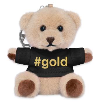 GOLD Winner Gewinner - Teddy Schlüsselanhänger - Schwarz - Vorne