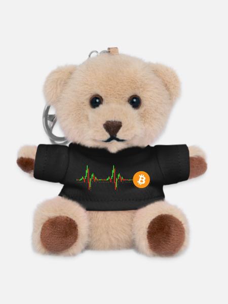 Bitcoin Chart Muster - Teddy Schlüsselanhänger - Schwarz