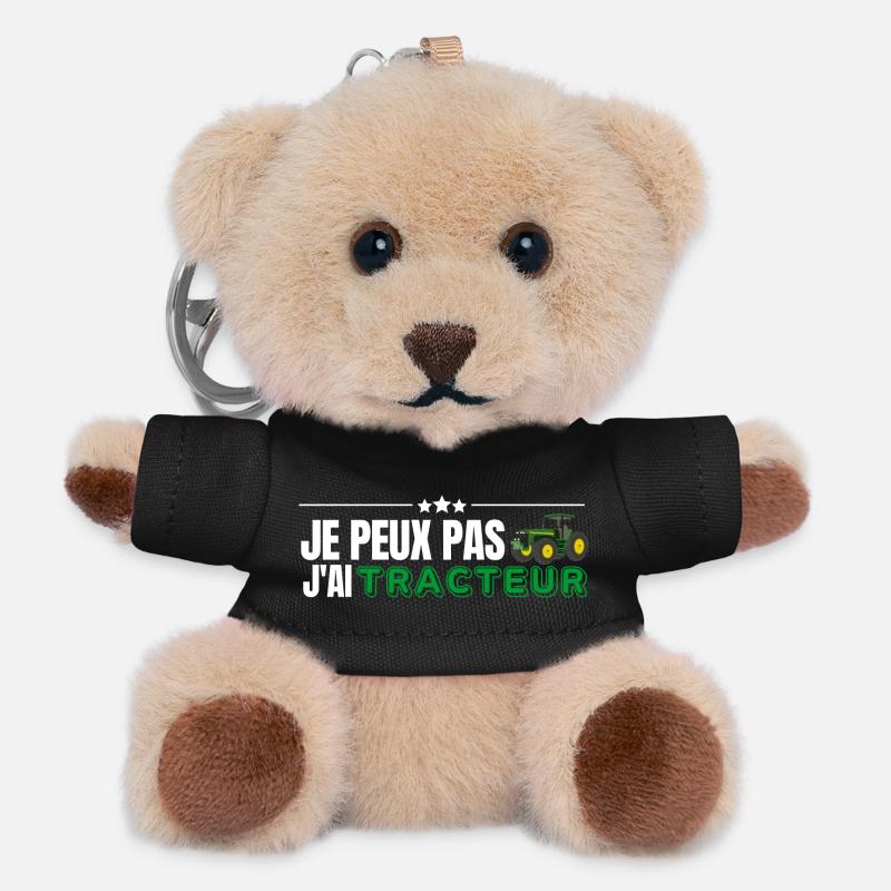 Je Peux Pas J'Ai Tracteur - Porte-clés ourson - noir