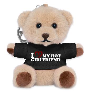 I Love My Hot Girlfriend Design - Teddy Schlüsselanhänger - Schwarz - Vorne