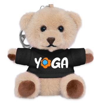 Yoga Flower Namaste om Fan Meditation Spring - Teddy Keyring - black - Front