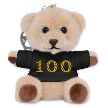 100. 100 JAHRE. 100-JÄHRIGES JUBILÄUM. 100. GEBURTSTAG - Teddy Schlüsselanhänger - Schwarz - Vorne