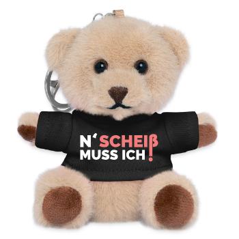 n scheiß muss ich lustige sprüche symbol icon - Teddy Schlüsselanhänger - Schwarz - Vorne