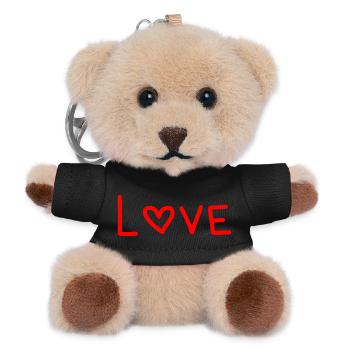 CŒUR. CŒURS. SAINT VALENTIN. LOVE. AMOUR. COUPLE. - Porte-clés ourson - noir - Devant