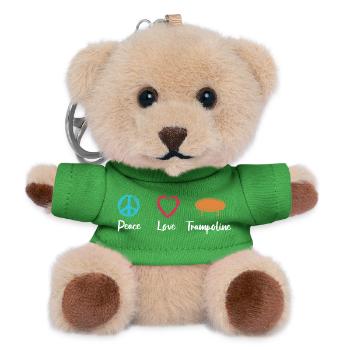 Frieden Liebe Trampolin - Teddy Schlüsselanhänger - Grün - Vorne