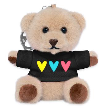HERZ. VIELEN DANK. GELIEBTE. MEISTER. DANKE HERRIN. - Teddy Schlüsselanhänger - Schwarz - Vorne