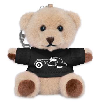 White automobile and water drop - Teddy Keyring - black - Front