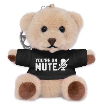 Sie sind auf stummgeschaltetem Mikrofon - Teddy Schlüsselanhänger - Schwarz - Vorne