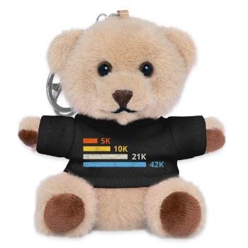 Laufdistanzen II - 5K 10K 21K 42K Marathonläufer - Teddy Schlüsselanhänger - Schwarz - Vorne