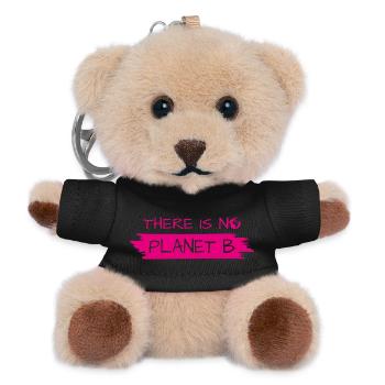 Kein Planet B Pinselstrich-Aufdruck - Teddy Schlüsselanhänger - Schwarz - Vorne