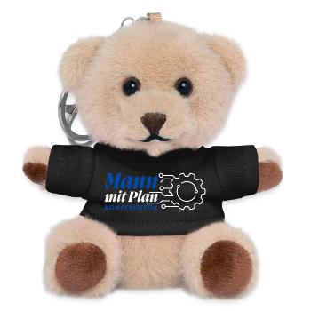 Mann mit Plan - Konstruktör, Konstrukteur - Teddy Schlüsselanhänger - Schwarz - Vorne
