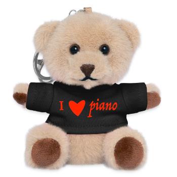 I love piano - Teddy Schlüsselanhänger - Schwarz - Vorne