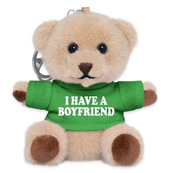 I have a boyfriend - Teddy Keyring - green - Front