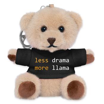 Moins de drame, plus de Lama, sombre - Porte-clés ourson - noir - Devant