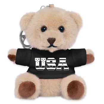 USA Bloc Police Rétro Patriotique - Porte-clés ourson - noir - Devant