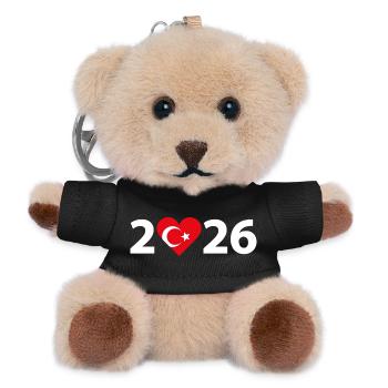I love Türkei 2026, Urlaub in der Türkei 2026 - Teddy Schlüsselanhänger - Schwarz - Vorne