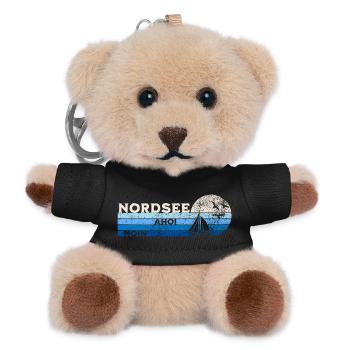 Nordsee Segelboot und Möwen - Teddy Schlüsselanhänger - Schwarz - Vorne