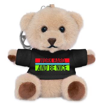 Work Hard Be Nice Motivation Positiver Geist Zitat - Teddy Schlüsselanhänger - Schwarz - Vorne