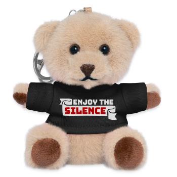 Enjoy The Silence Spruch Ruhe Stille Introvertiert - Teddy Schlüsselanhänger - Schwarz - Vorne