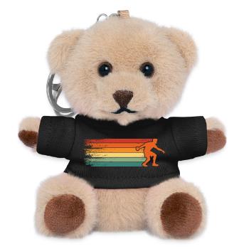 Boule retro Petanque Boule Boule player - Teddy Keyring - black - Front