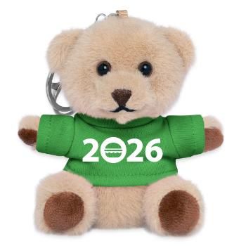 Burgers 2026, hamburgers 2026, restauration rapide 2026 - Porte-clés ourson - vert - Devant
