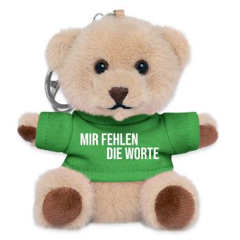 Mir fehlen die Worte - Teddy Schlüsselanhänger - Grün - Vorne