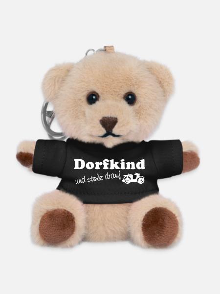 Village child - and proud of it - Teddy Keyring - black