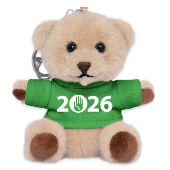 Stop, Hello, Attention 2026 - Teddy Keyring - green - Front