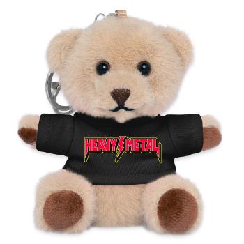 Heavy Metal Emblem mit Blitz - Teddy Schlüsselanhänger - Schwarz - Vorne