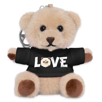 Boat Heartbeat EKG Lustiges Segeln-Leben-Geschenk - Teddy Schlüsselanhänger - Schwarz - Vorne