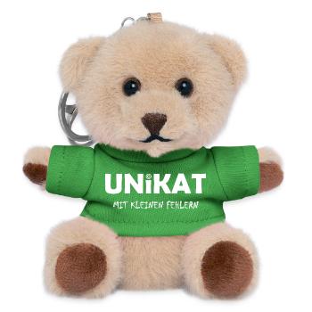 Unikat mit kleinen Fehlern - Teddy Schlüsselanhänger - Grün - Vorne