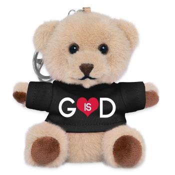 God Is Love Heart - Minimalist Christian Spirit - Teddy Keyring - black - Front