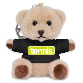 Tennis Bold Sportbekleidung - Teddy Schlüsselanhänger - Schwarz - Vorne