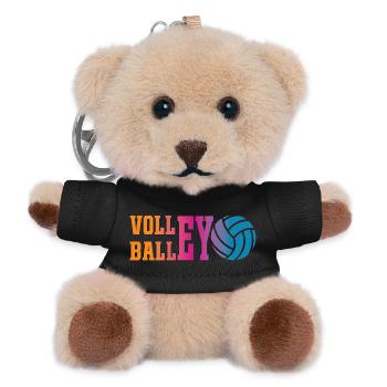 Buntes Volleyball - Teddy Schlüsselanhänger - Schwarz - Vorne
