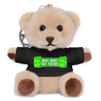 Gagne de l’argent, pas des amis, slogan Slogan - Porte-clés ourson - noir - Devant