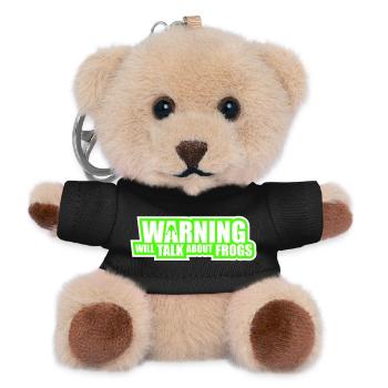 Warning Will Talk About Frogs Frosch Lustig Tier - Teddy Schlüsselanhänger - Schwarz - Vorne