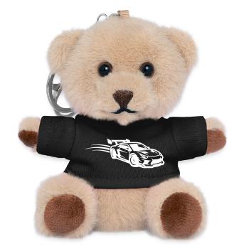 Sports Car Symbol Kmh Car - Teddy Keyring - black - Front