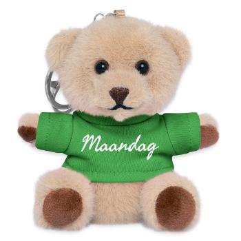 Montag plattdeutscher Wochentag Maandag - Teddy Schlüsselanhänger - Grün - Vorne
